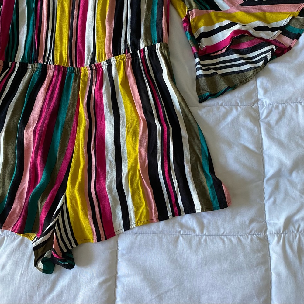 Express Rainbow Off Shoulder Ruffle Romper - Picture 4 of 6